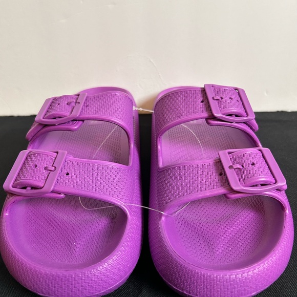 32 degrees- ladies M two band strap sandals plum colored NWOT - Picture 3 of 12